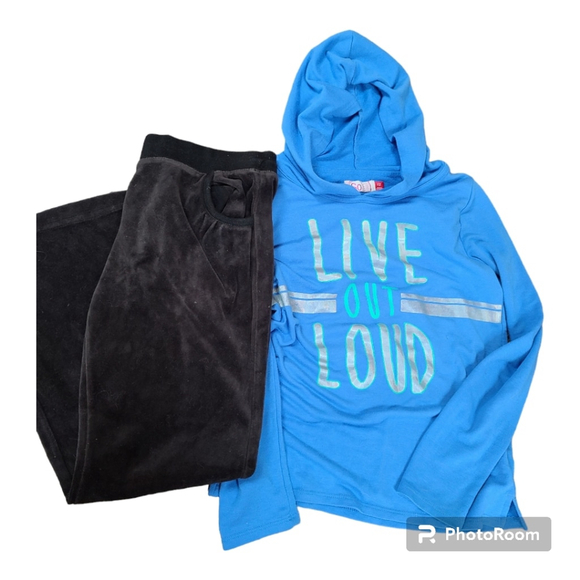 Girls 10/12 Hoodie and Velour Pants Bundle - Picture 2 of 12